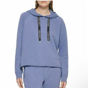 Chic CALVIN KLEIN Women's Hoodie Jacket in Dusty Blue – Size XXL